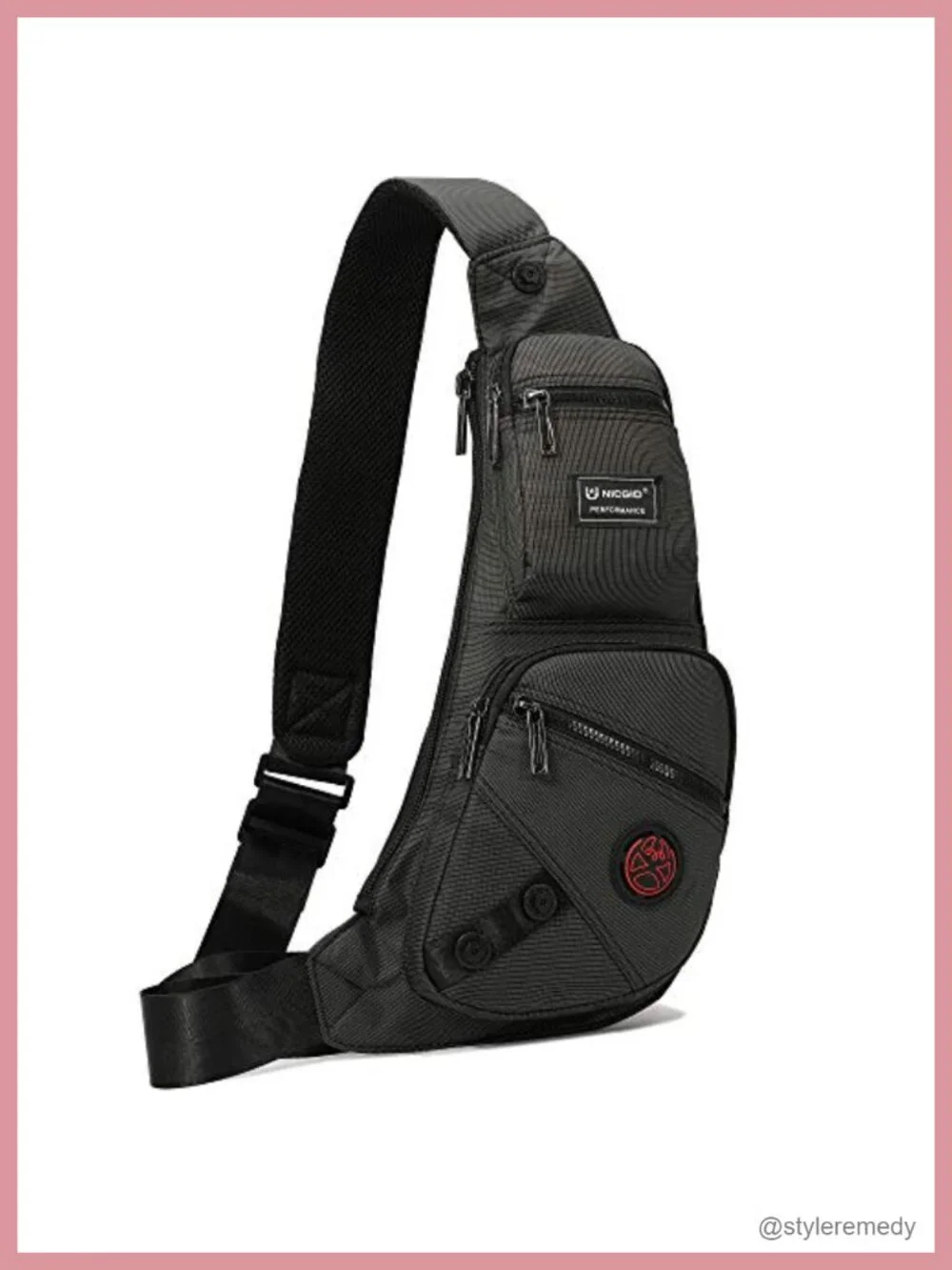 Nylon Sling Bag Chest Shoulder Backpack Crossbody Daypack for Men Women